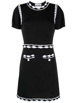 Moschino robe à design en dentelle - Noir