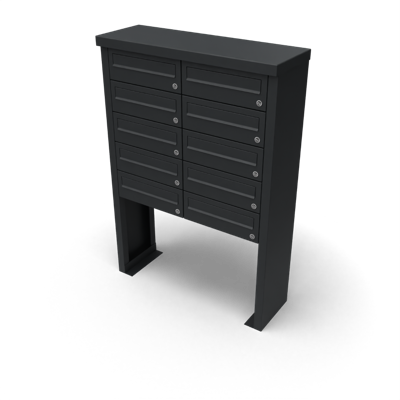 Multibox brievenbus 2 breed 5 hoog zwart - Geroba