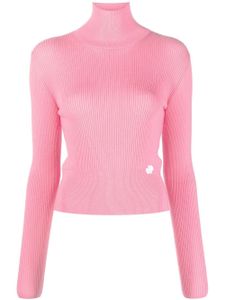 Patou pull nervuré à col roulé - Rose