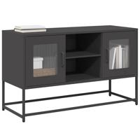 Tv-meubel 100,5x39x60,5 cm staal zwart Tv-meubel 100,5x39x60,5 cm staal zwart