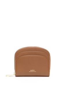 A.P.C. porte-monnaie zippé à logo imprimé - Marron