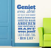 Muursticker tekst woonkamer inspiratie genieten - thumbnail