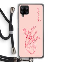 Blooming Heart: Samsung Galaxy A12 Transparant Hoesje met koord