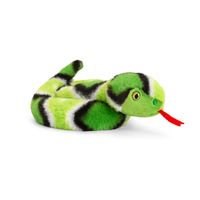 Pluche knuffel dier kleine opgerolde slang groen 65 cm