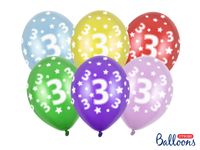 Verjaardag Ballonnen 3 Jaar Metallic Mix - thumbnail