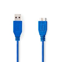 USB 3.0-Kabel | A Male - Micro-B Male | 5,0 m | Blauw
