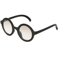 Zwarte feestbril met ronde glazen - thumbnail