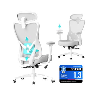 Gamestoel met verstelbare hoofdsteun, Duifgrijs