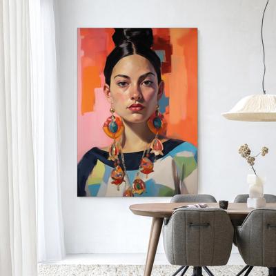 Urban Cotton Wandkleed 'Senorita' 110 x 145cm in Frame - black