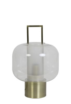 Light & Living Tafellamp 'Arturos', glas helder+brons