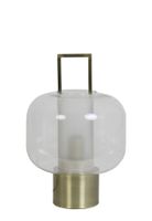 Light & Living Tafellamp 'Arturos', glas helder+brons - thumbnail