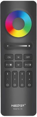 Enzo rgb-cct afstandsbediening | 2.4g | 4-zones | mat zwart design | miboxer mi-light 2.0 | c5 | excl. 2 x aaa batterij - led0229