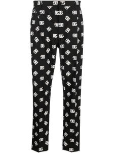 Dolce & Gabbana pantalon fuselé à motif monogrammé - Noir