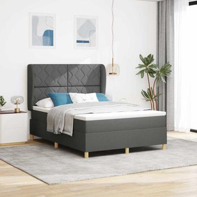 Boxspringbed met Matras Donkergrijs 90x190 cm Donkergrijs