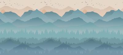 Dutch Wallcoverings Cascading Gardens - Montana - Mural