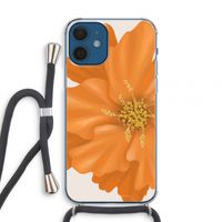Orange Ellila flower: iPhone 12 mini Transparant Hoesje met koord