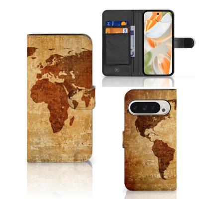 Google Pixel 9 | 9 Pro | Flip Cover | Wereldkaart