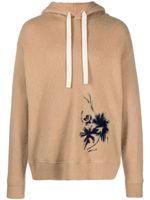 Jil Sander hoodie à fleurs - Marron