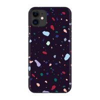 Dark Rounded Terrazzo: Volledig geprint iPhone 11 Hoesje
