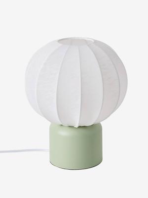 Tafellamp in bolvorm met metalen voet saliegroen Tafellamp in bolvorm met metalen voet saliegroen