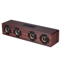 W8 Bluetooth 4 2 speaker vier Louderspeakers Super Bass subwoofer met mic 3.5 mm ondersteuning TF-kaart (rood hout)