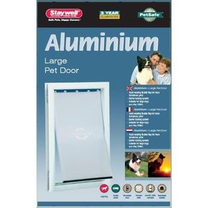 Petsafe Hondenluik tot 45 kg aluminium wit