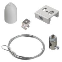 SPW 12SK Pendelset incl. lus staalkabel, plafondbeugel en schroefmontage railbeugel - Wit