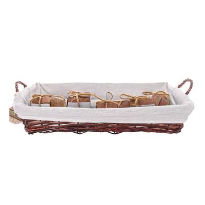 CM Cadeau mand met hengsel - bruin riet - 60 x 40 x 16 cm - rietenmand
