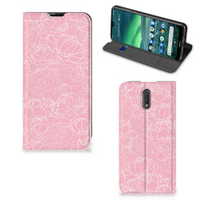 Nokia 2.3 Smart Cover White Flowers