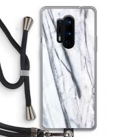 Gestreepte marmer: OnePlus 8 Pro Transparant Hoesje met koord