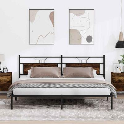 Bedframe zonder matras 200x200 cm spaanplaat gerookt eiken