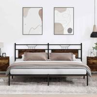 Bedframe zonder matras 200x200 cm spaanplaat gerookt eiken