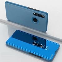 Galvaniseren spiegel horizontale Flip lederen draagtas voor Huawei P Smrt Z met houder (blauw)