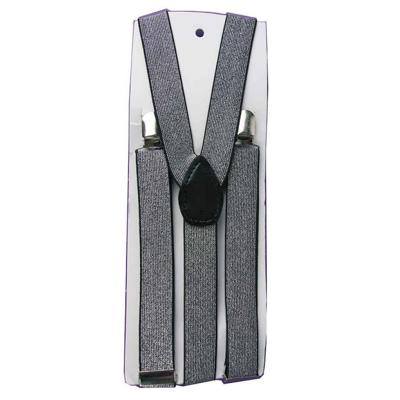 Faram Party Lurex verkleedkleding bretels - glitters zilver - volwassenen - carnaval