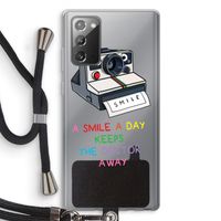 Smile: Samsung Galaxy Note 20 / Note 20 5G Transparant Hoesje met koord