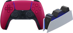 Sony PlayStation 5 DualSense draadloze controller Cosmic Red + BlueBuilt oplaadstation