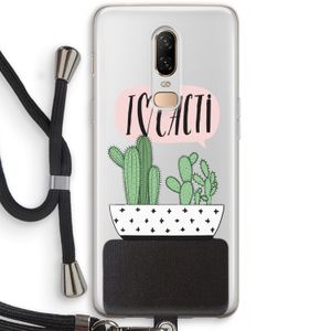 I love cacti: OnePlus 6 Transparant Hoesje met koord