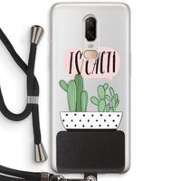 I love cacti: OnePlus 6 Transparant Hoesje met koord