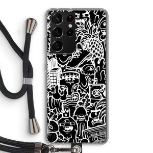 Vexx Black Mixtape: Samsung Galaxy S21 Ultra Transparant Hoesje met koord