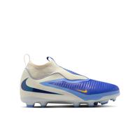 Nike Phantom 6 High Academy Gras Voetbalschoenen (FG) Kids Wit Blauw Geel