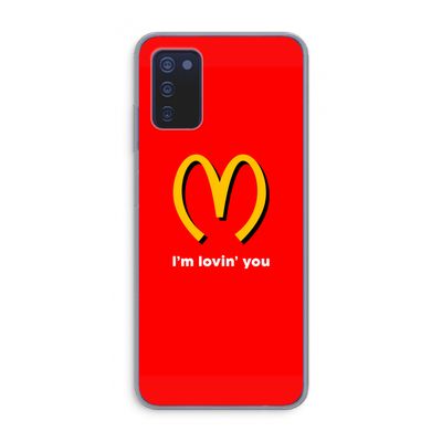 I'm lovin' you: Samsung Galaxy A03s Transparant Hoesje