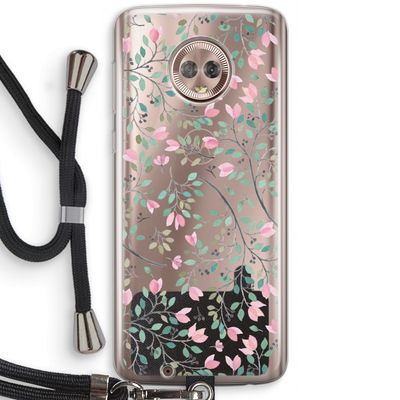 Sierlijke bloemen: Motorola Moto G6 Transparant Hoesje met koord