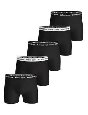 Onderbroeken - 5-pack heren boxershorts - Zwart solid - Katoenen heren onderbroek