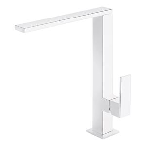 Keukenkraan Tres Cuadro | Opbouw | 360° Draaibaar | Mengkraan | 1-hendel | Vierkant | Wit mat