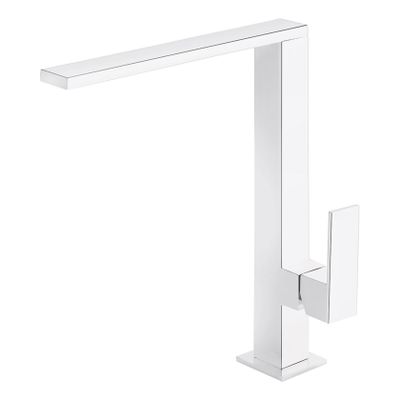 Keukenkraan Tres Cuadro | Opbouw | 360° Draaibaar | Mengkraan | 1-hendel | Vierkant | Wit mat