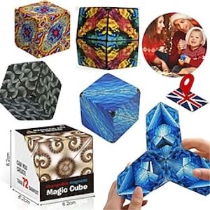 verscheidenheid veranderlijk magnetische magische kubus anti stress 3d kantoor hand flip puzzel stressverlichter autisme collectie kids fidget speelgoed Lightinthebox