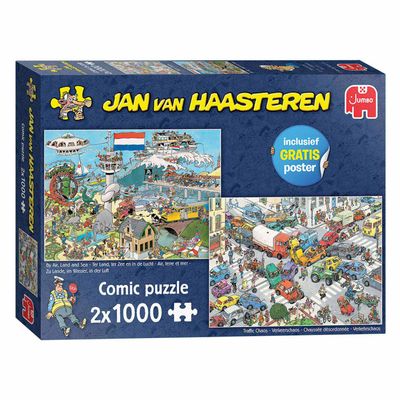 Jan Van Haasteren legpuzzel traffic chaos, 2x1000st.
