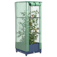 VidaXL Plantenbak verhoogd met kashoes 40x40x123 cm rattanlook
