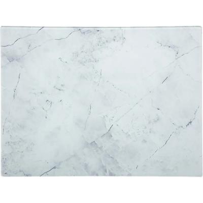 Secret de Gourmet snijplank - glas - wit met marmer print - 40 x 30 cm - Serveerplank - Keuken