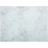 Secret de Gourmet snijplank - glas - wit met marmer print - 40 x 30 cm - Serveerplank - Keuken